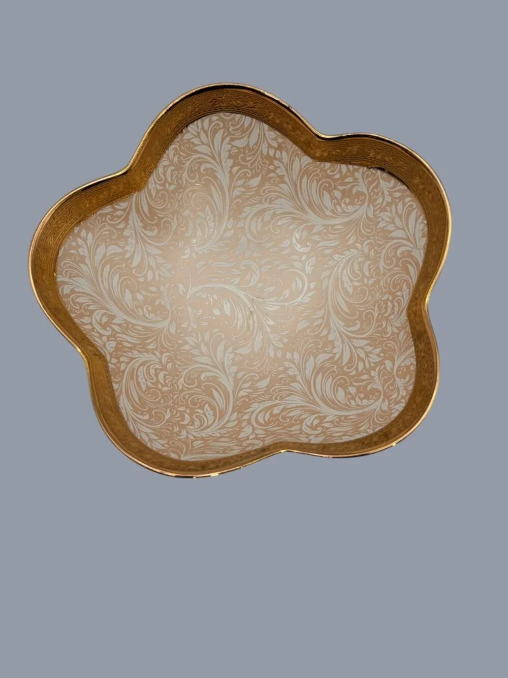 VTG L’Étoile Limoges Porcelain Bowl with 22K Gold Trim –Scalloped Floral -FRENCH